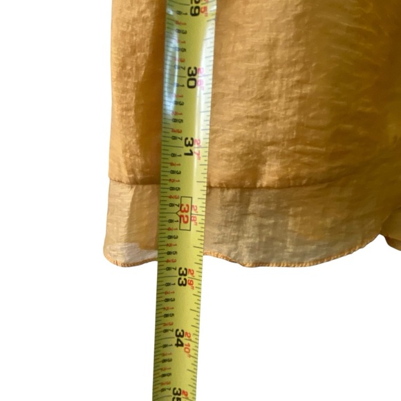 Rubber Ducky Productions, Inc. Golden Tencel Ruffle Mini Wrap Dress SZ S - Picture 7 of 10